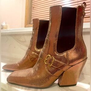 SAM EDELMAN - SUZETTE BUCKLE WESTERN BOOTIE, EXCELLENT CONDITION-ONLY WORN ONCE